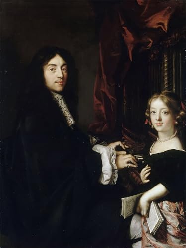 Cuadro de pared para salón con pintura decorativa del retrato de Charles Couperin 60x90cm