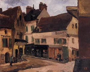 Camille Pissarro A Square in La Roche-Guyon 1867 toile huile