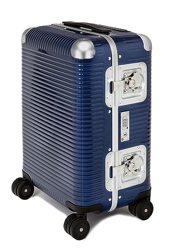 FPM MILANO Bank Light Limited Edition 21" - Polycardinate Carry-On Luggage - Hardside Framed Cabin Suitcase with 4 Spinner Wheels - International Travel - Indigo Blue