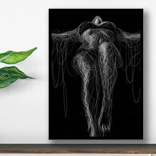 Cadre 20 x 30 cm art abstrait femme pour habiller un mur vide avec élégance