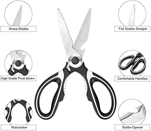 image for Howhio Kitchen Shears Multi Purpose Strong Stainless Steel Kitchen Uti