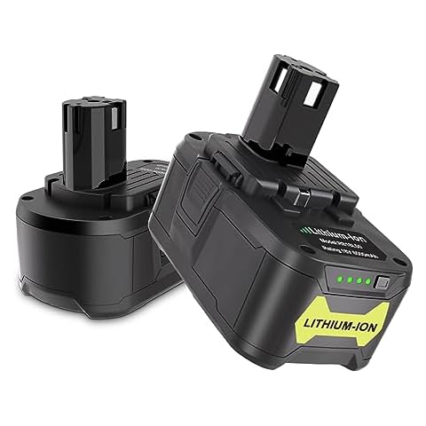 2 Pack 6.0Ah 18V Battery Replace for Ryobi 18V Lithium Battery, Compatible for Ryobi One 18V P108 P102 P104 P197 P190 P103 P105 P107 P109 18 Volt Power Tools Cover