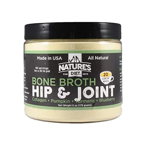 Nature's Diet Pet Original Bone Broth Protein Powder with Functional Benefits for Hip and Joint, Digestion, Skin and Coat (Hip & Joint, 6 oz = 60 Servings) Cover