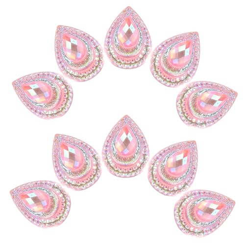Zerodeko 50 Stück Flache Tropfenförmige Strasssteine zum Aufkleben DIY Schmuck Handyhüllen dekoration Flache Rückseite Bastelsteine in Hellrosa für Kleidung Schuhe Karten und Accessoires
