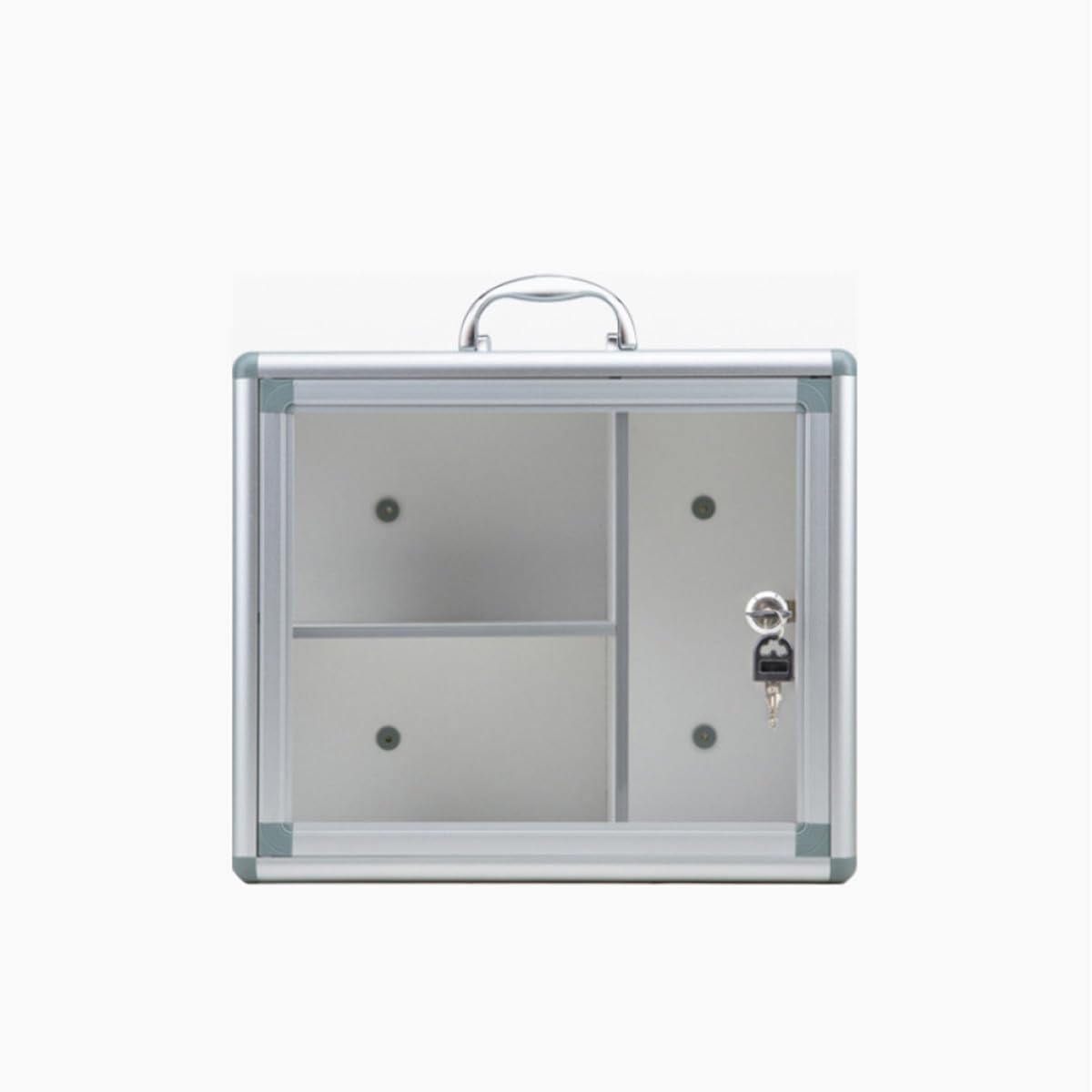 Kit de primeros auxilios a prueba de niños con cerradura con compartimentos triples y diseño de cubierta, contenedor de almacenamiento portátil de aleación de aluminio para uso al aire libre