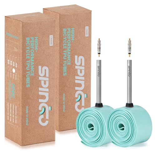 2-Pack SPINGO TPU Inner Tube 700C with Aluminum Alloy Valve,