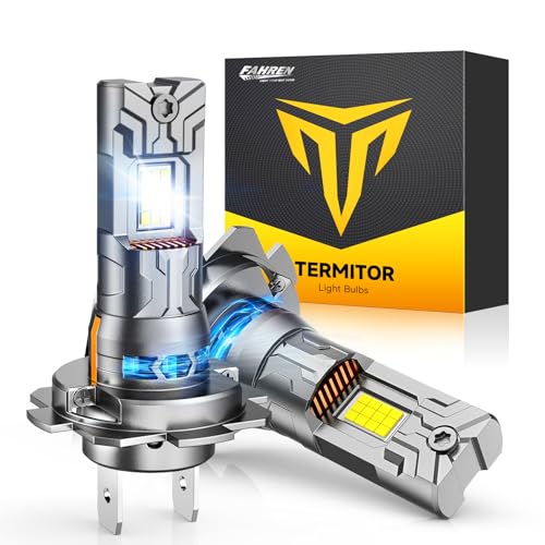FAHREN 2026 Upgraded H7 Light Kits Bulbs, 40000LM 900% Insane Brightness Light Bulb, 6500K 1:1 Halogen Mini Size H7 Bulb with Fan, Off-Road Use No Adapter Required Plug-and-Play, Pack of 2