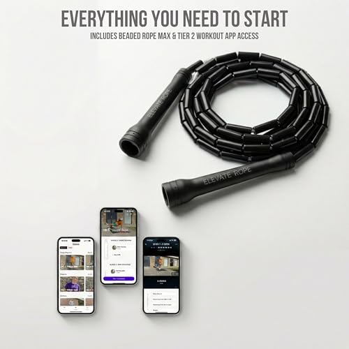 Elevate Rope Elevate Beaded Jump Rope - Professioneel springtouw met een instelbare lengte tot max. 3 m, dikte 3 mm polycord/8 mm inclusief kralen, gewicht 0,1 kg. (Zwart) - Afbeelding 4