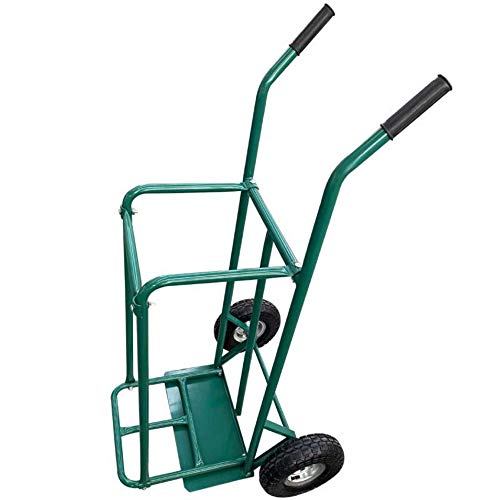 WERKA PRO - Chariot Diable de Jardin Porte Roues-avec 2 Barres de Maintien de bûches et Poignées antidérapantes-Charge 250 Kg-63 cm x 119 cm-11316, Vert