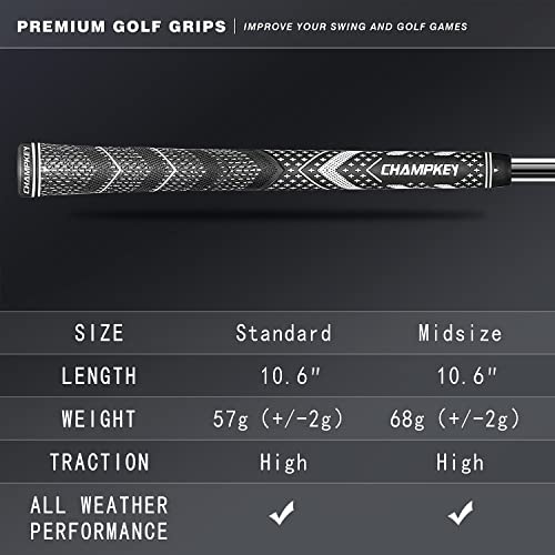 Image of Champkey Victor Hybrid Golf Grips Set of 13(5 Oz Solvent,Blade,15 Tapes & Vise Clamp Available)-Choose Between 13 Grips & All Repair Kits and 13 Grips & 15 Tapes
