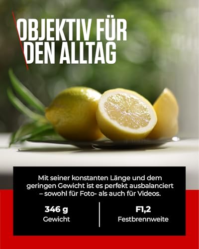 Canon Objektiv RF 45mm F1.2 STM – Festbrennweiten -Objektiv mit F1,2 Lichtstärke – ideal für Porträtfotografie – Kompatibel mit Canon EOS R System