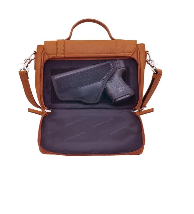Bolso cruzado clásico para escolares de Gun Tote'n Mamas - Tipo Satchel en tono Saddle miniatura 3