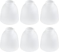 Vista 1 de Paquete de 6 pantallas de vidrio esmerilado blanco, cubiertas de pantalla de vidrio en forma de campana para reemplazos de lámparas de ventilador