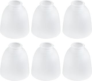 6-Pack White Frosted Glass Shades, Bell Shaped Glass Shade Covers Ceilin...