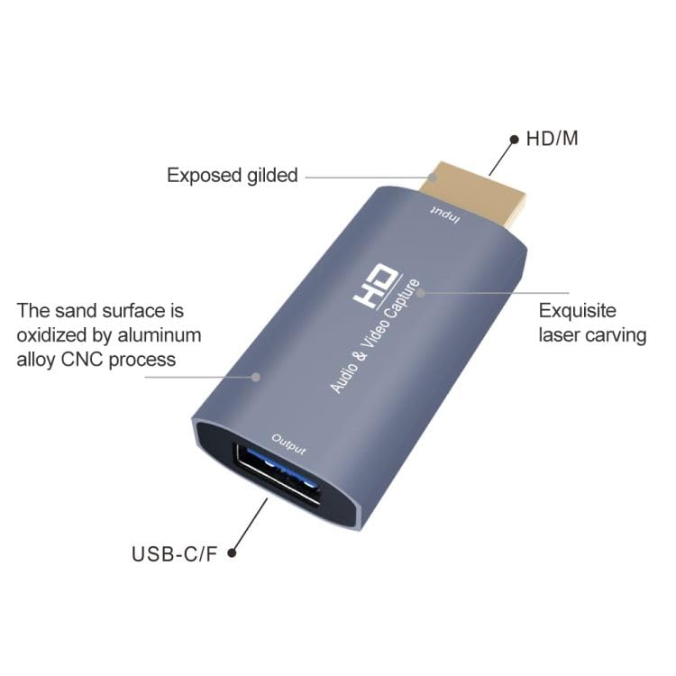 Image of FORIDA 4K HDMI to USB 2.0 Video /Game Capture Card Device, 1080P 30FPS Audio Video Recorder for Streaming, Gaming, Live Broadcast, Teaching, Compatible with Nintendo Switch, PS3 /PS4, Xbox One