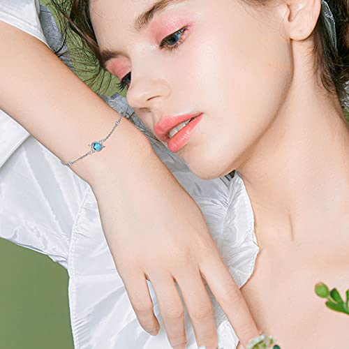 Aoveao Turquoise Bracelet 925 Sterling Silver Floral Vine Turquoise Bracelet Adjustable Bead Bracelet Turquoise Vine Jewelry Gift For Women Mom Wife #TOP3