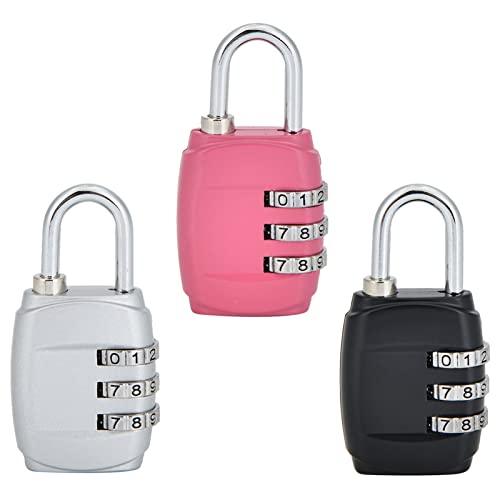 Image of 3PCS Luggage Locks Combination 3 Digit Combination Padlock Security Padlocks Resettable Code Locks Suitcase Combination Locks Waterproof Coded Padlock Small Digit Locker Padlock for Gym Locker Zip