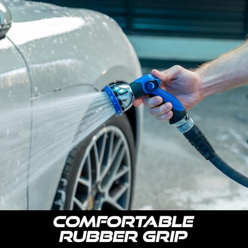 VIKING Hose Nozzle, Garden Hose Nozzle with 10 Spray Patterns, Adjustable Heavy Duty Thumb Control for Washing Car, Watering Plants, Washing Pets, and Home Use - Thumbnail 2