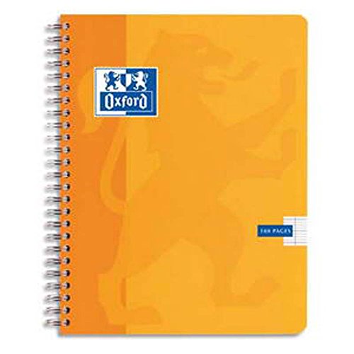 Lot de 5 Cahiers ESSENTIAL spiralé, 180 pages, Quadrillé 5 x 5, Format 24 x 32 cm. Couverture carte