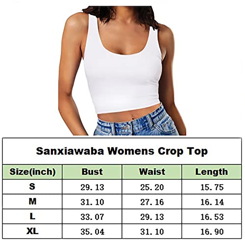 Sanxiawaba Women's Sleeveless Crop Tank Tops Scoop Neck Summer Cute Camis Going Out Tops Neon Hot Pink Medium #TOP4