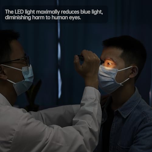 RISEMART Pupillenleuchte Diagnostikleuchte mit Pupillenmessgerät und Lineal,Warmes/Kühles Weiß, Aufladbar USB LED Stiftlampe für Krankenschwester Studentische Ärzte (Schwarz)