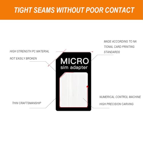 4 in 1 Nano SIM Karten Adapte, 3 Set Nano-SIM Adapter, SIM-Karten-Adapter mit SIM-Auswurfstift, kompatibel mit Smartphone