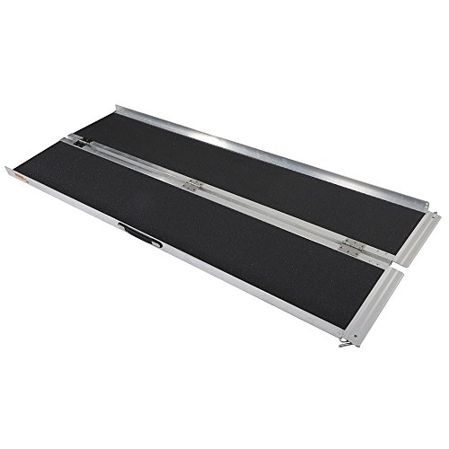 6' Non-Slip Portable Suitcase Design Wheelchair Ramp Folding Mobility Scotter Threshold Ramp Threshold