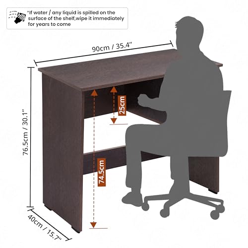 Image of ABOUT SPACE Study Table with Drawer & Bottom Storage -Computer Table for Laptop, Desktop, PC, Working, Drawing, Engineering Wood Office Desk for Home (Flower Wenge -L 90 x B 40 x H 75cm)
