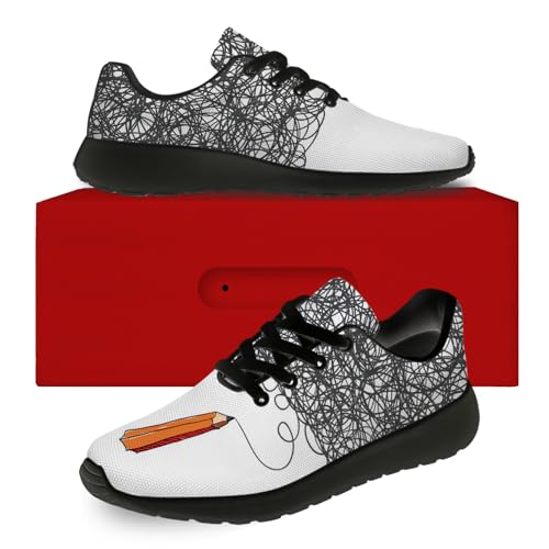 Womens Mens Pencil Shoes Lightweight Tennis Running Walking Shoes Fashion Sneakers Gifts for Men Women2