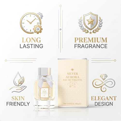 Image of MINISO Silver Aurora Eau de Toilette for Women, 30ml - Long Lasting Fresh & Elegant Fragrance, Light Daily Wear Perfume for Her