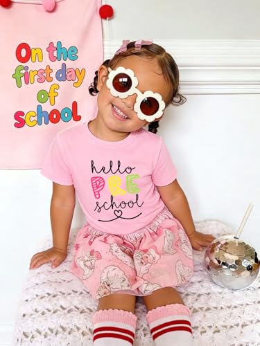 Image of First Day of School Shirt Girls Boys Preschool to 5th Grade Tshirt Kids Back to School Graphic Tee Tops