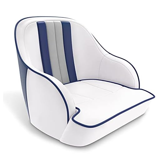 Leader Accessories Pontoon Captains Bucket Seat Boat Seat (A - White/Blue/Gray)