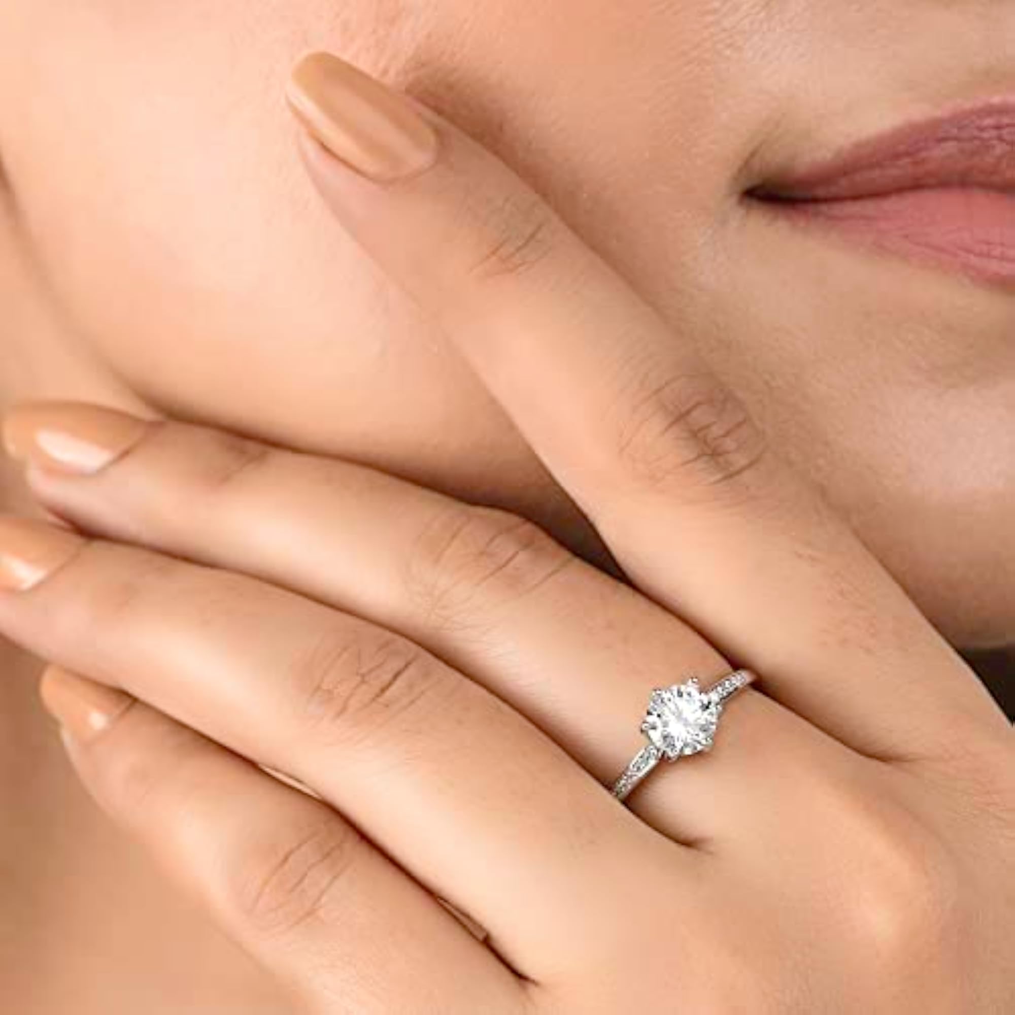 Women's Classic Plated Round Cut Zircon Adorned Ring