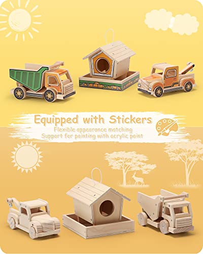 Sainsmart Jr. Woodworking Building Kit, 3-In-1 Kids Stem Projects Set, Diy Wood Crafts Assembly Toys With Different Combinations For Boys And Girls #TOP1