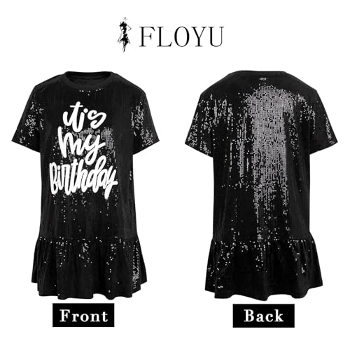 Image of FLOYU Women Sequin Birthday Dress It's My Birthday Dresses Sparkly Party Tops Sexy Birthday Outfits