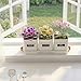 PERFNIQUE Indoor Herb Garden, Herb Planter Set with Tray, Farmhouse Indoor Plant Pots, Windowsill Herb Garden with Drainage(Planter only) for Indoor/Outdoor, Window Pots(White)
