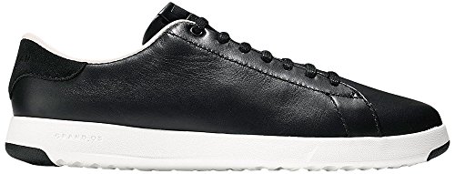 Cole Haan Cole Haan Women's GrandPro Tennis Leather Lace OX Fashion Sneaker, Black/Optic White, 9.5 B US