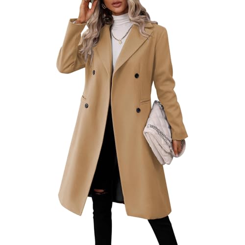 Manteau pour femme léger et chaud en laine contre le froid