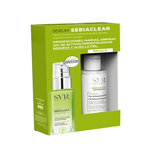 Cosmética femenina de la marca SVR, tratamiento facial, Sebiaclear Sr Corrector 30 mililitros, Micelar