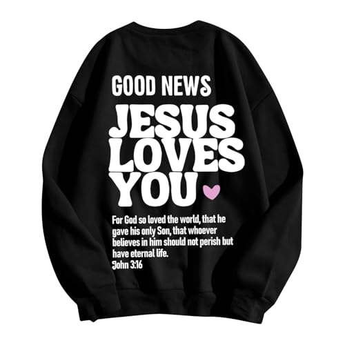 Jesus Loves You Crewneck Sweatshirt for Boys and Girls Casual Pullover Soft Unisex Casual Top3