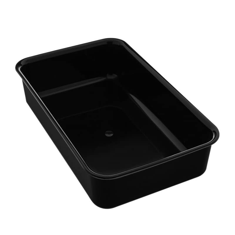 Virsus Vaschetta da banco rettangolare Formato A7 misura 36x22 cm, colore Nero, bordo Stondato, Contenitore Vassoio da esposizione per alimenti per Macelleria, Salumeria, Gastronomie (Altezza 8,5 cm)