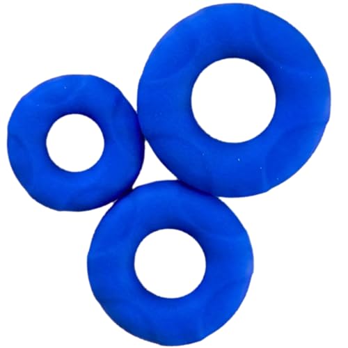 LYNK Cock Ring Black Medical Grade Silicone for Men, Set of 3 Intimate Enhancer Support Rings Small Medium Large, Last Longer Get Harder Erections