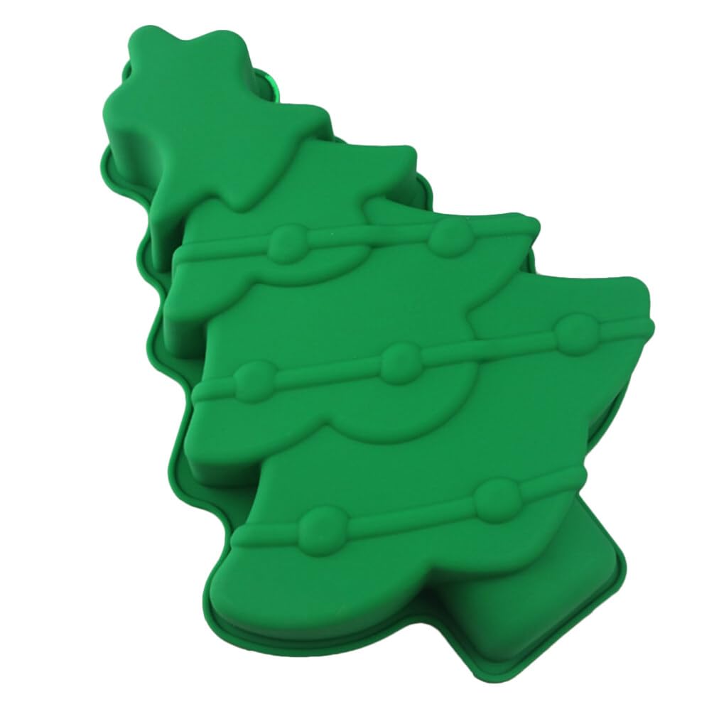 ABOOFAN Christmas Tree Cake Pan 3D Christmas Tree Silicone Baking Molds Non Stick Pie Mould Bakeware Tray for Holiday Parties Baking Mousse Muffin Chocolate Fondant Sweets