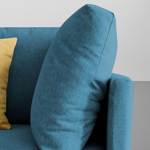 Image of Carina LHS 4 Seater L Shape Sofa Set for Living Room (Turquise Fabric) Premium Fabric Sofa