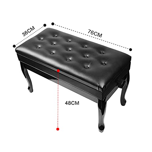 TEmkin Tabouret de Piano Tabouret de Piano Confortable avec Compartiment de Rangement Banc de Piano en Bois réglable Pieds en Bois Robustes (Noir B) - Les Beatles, Paul McCartney, John Lennon, RIngo Starr, George Harrison TEmkin Tabouret de Piano Tabouret de Piano Confortable avec Compartiment de Rangement Banc de Piano en Bois réglable Pieds en Bois Robustes (Noir B) – Image 6
