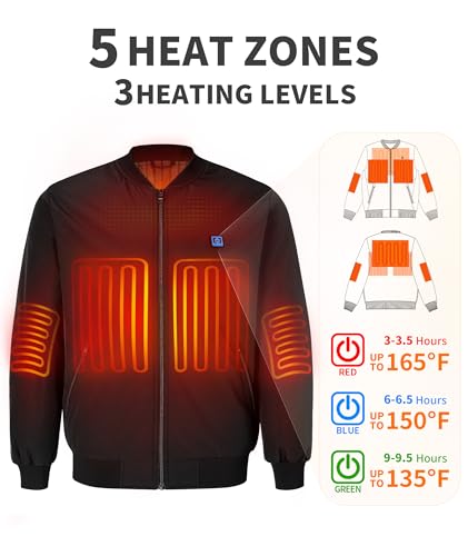 KTSSL Men's Heated Winter Jacket with 12V Battery