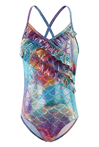Image of Girls One Piece Swimsuits Mermaid Bathing Suits Summer Swimsuit 2-14 Years