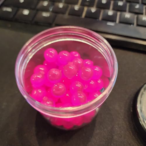 80 10mm Garlic Scented Single Rubber Eggs with Jar - Pink