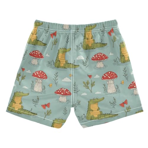 Boys Swim Trunks Alligator Mushroom Grass Toddler Swim Shorts Beach Board Shorts Swimsuit2