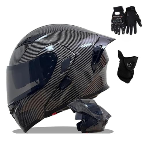 Casco Modulare Moto, Integrale con Doppia Visiera Parasole, Omologato DOT/ECE